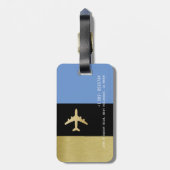 Aero Travel Bags Identifier Elegant Blauw Bagagelabel (Achterkant verticaal)