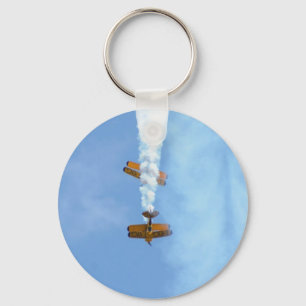 Aerobatische tweedekkers sleutelhanger