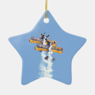 Aerobatische vleugelvliegtuigen keramisch ornament