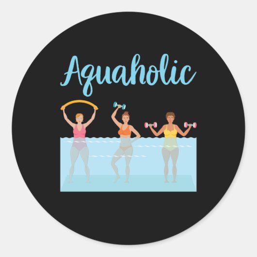 Aerobe wateraerobe artikelen ronde sticker (Voorkant)