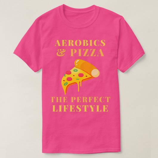 aerobics en pizza lifestyle t-shirt (Design voorkant)