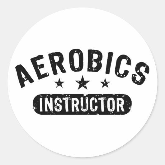 Aerobics Instrucor Ronde Sticker (Voorkant)