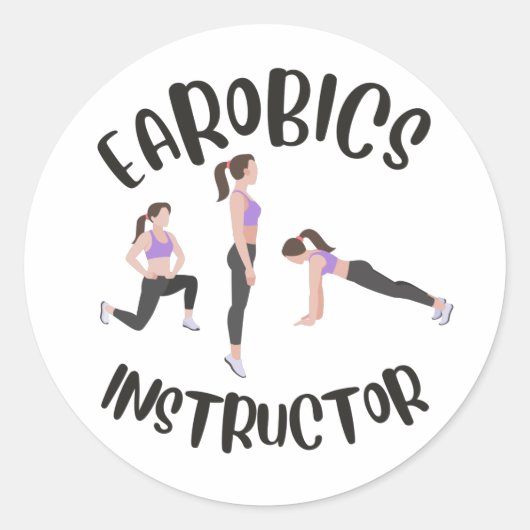 Aerobics Instrucor Ronde Sticker (Voorkant)