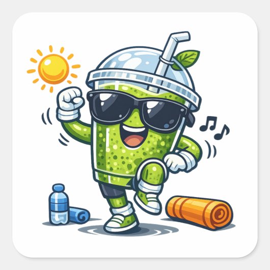 Aerobics Smoothie Vierkante Sticker (Voorkant)