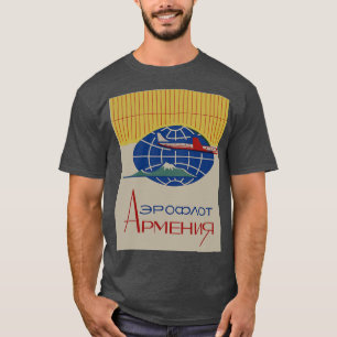 Aeroflot Armenië Ad met Ararat in het Russisch T-shirt