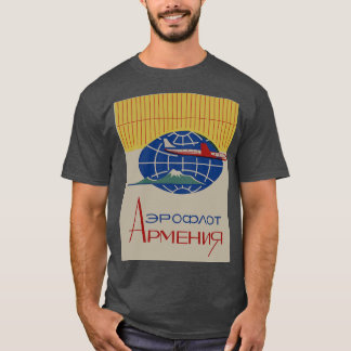 Aeroflot Armenië Ad met Ararat in het Russisch T-shirt