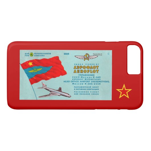 Aeroflot Passenger Ticket Case-Mate iPhone Case (Achterkant (Horizontaal))