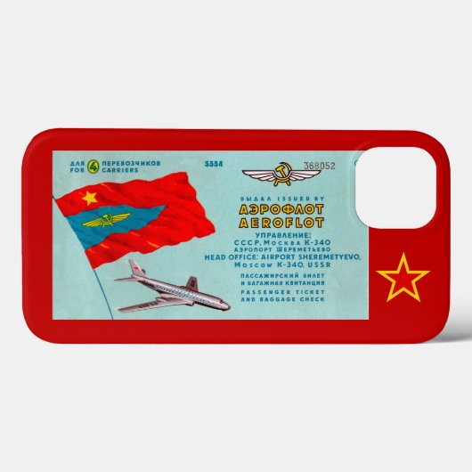 Aeroflot Passenger Ticket Case-Mate iPhone Case (Achterkant (horizontaal))
