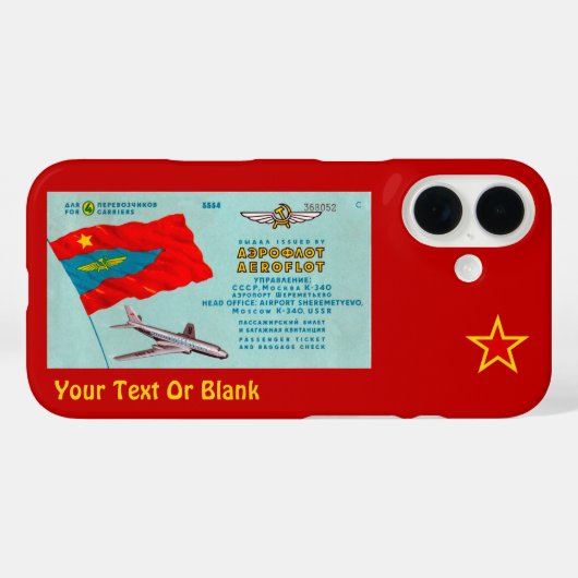 Aeroflot Passenger Ticket Case-Mate iPhone Hoesje (Achterkant (horizontaal))