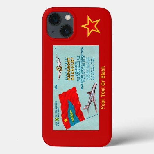Aeroflot Passenger Ticket Hoesje-Mate iPhone Case (Achterkant)