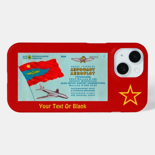 Aeroflot Passenger Ticket Hoesje-Mate iPhone Case (Achterkant (horizontaal))