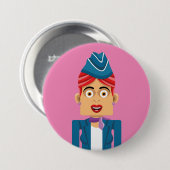 Aeromoza Ronde Button 7,6 Cm (Voorkant /achterkant)