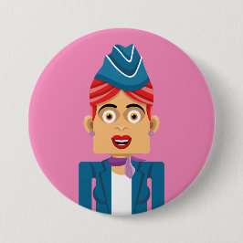 Aeromoza Ronde Button 7,6 Cm