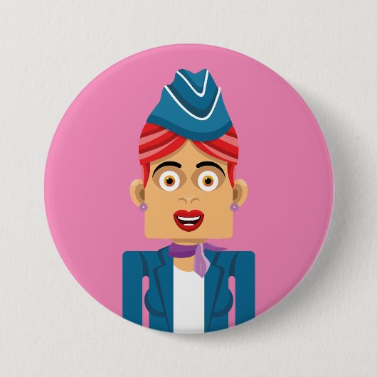 Aeromoza Ronde Button 7,6 Cm (Voorkant)