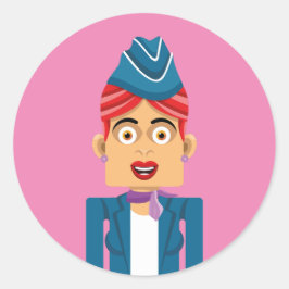 Aeromoza Ronde Sticker