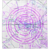 Aeronautical Chart Douchegordijn (Voorkant)
