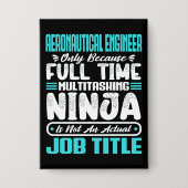 Aeronautical Engineer Functie Titel Beroep Vaardig Button (Voorkant)