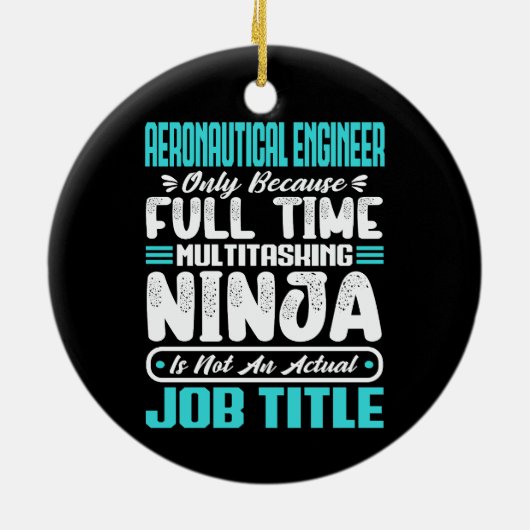 Aeronautical Engineer Functie Titel Beroep Vaardig Keramisch Ornament (Achterkant)