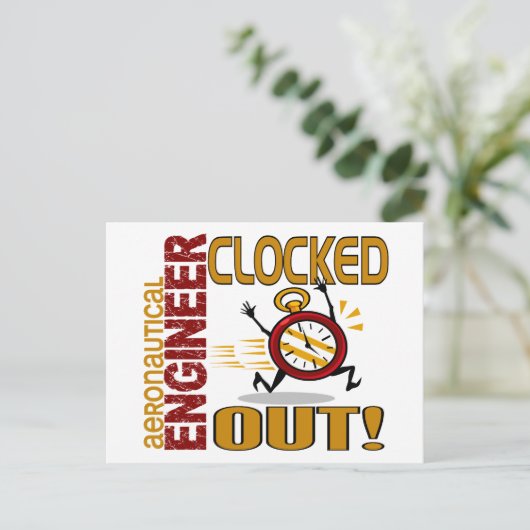 Aeronautische ingenieur uitgeschakeld briefkaart (Staand voorkant)
