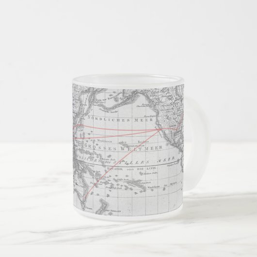  Aeronautische Wereldkaart Matglas Koffiemok (Voorkant rechts)