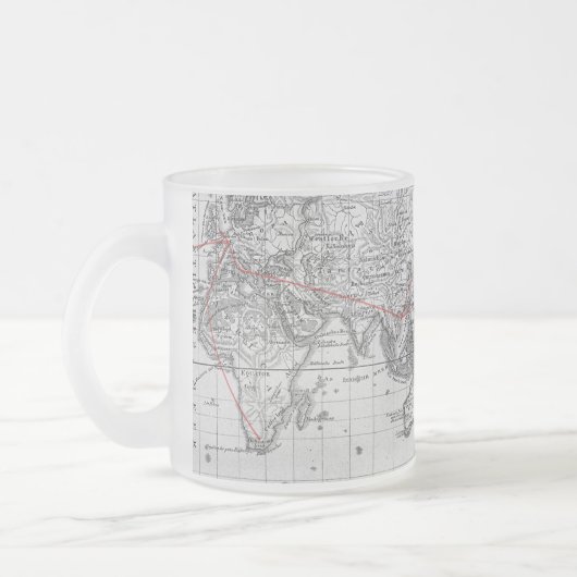  Aeronautische Wereldkaart Matglas Koffiemok (Links)