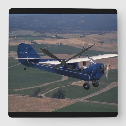 Aeronca, C-3, 1931, Schellville_Classic Aviation Vierkante Klok (Voorkant)