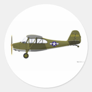 Aeronca L-16 Grasshopper Ronde Sticker