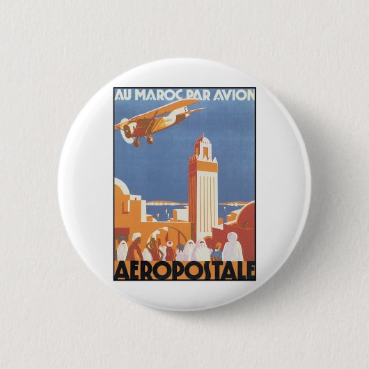 Aeropostale Au Maroc Par Avion Ronde Button 5,7 Cm (Voorkant)