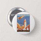 Aeropostale Au Maroc Par Avion Ronde Button 5,7 Cm (Voorkant /achterkant)