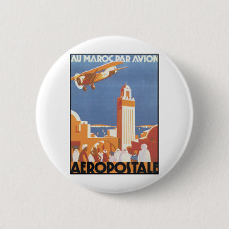 Aeropostale Au Maroc Par Avion Ronde Button 5,7 Cm