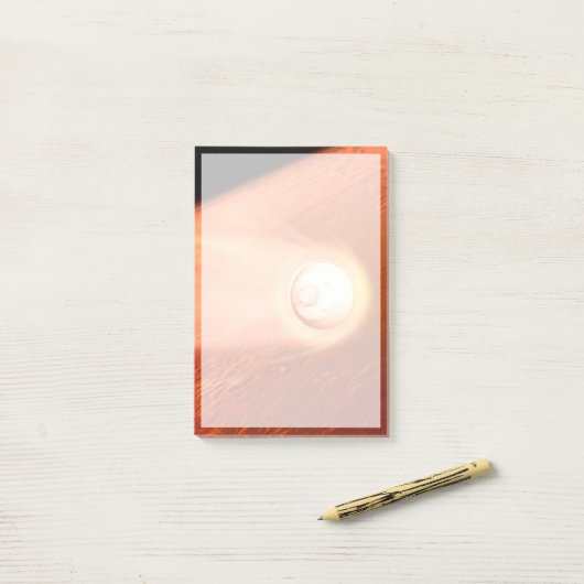 Aeroshell met doorzettingsvermogen Rover daalt naa Post-it® Notes (Op bureau)