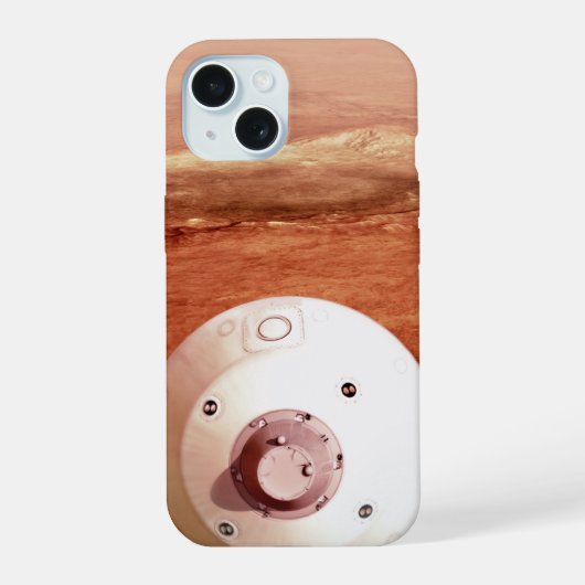 Aeroshell met Perseverance Rover-daling naar Mars iPhone 15 Case (Achterkant)