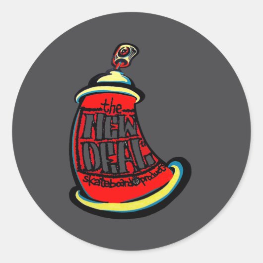 Aerosol New Skateboard Design Ronde Sticker (Voorkant)