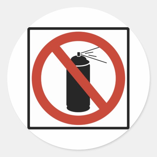Aerosol Spray Verbod Snelweg Sign Ronde Sticker (Voorkant)