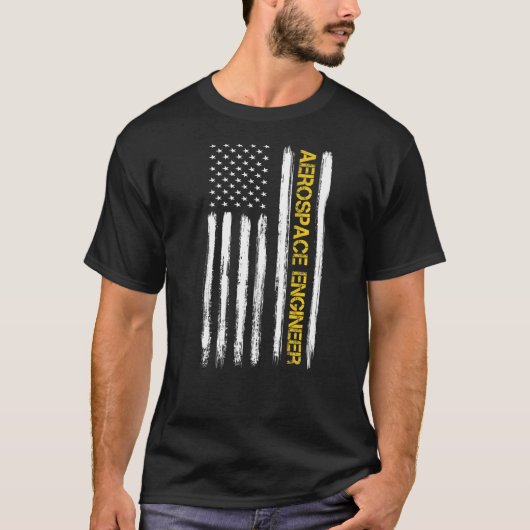 Aerospace Engineer American Flag Engineering Gradu T-shirt (Voorkant)