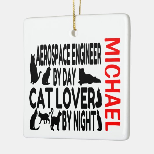 Aerospace Engineer houdt van Cats CUSTOM Keramisch Ornament (Links)