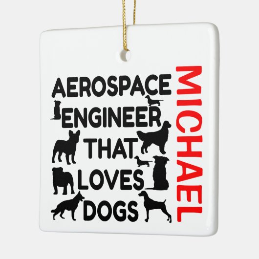 Aerospace Engineer houdt van Dogs CUSTOM Keramisch Ornament (Links)