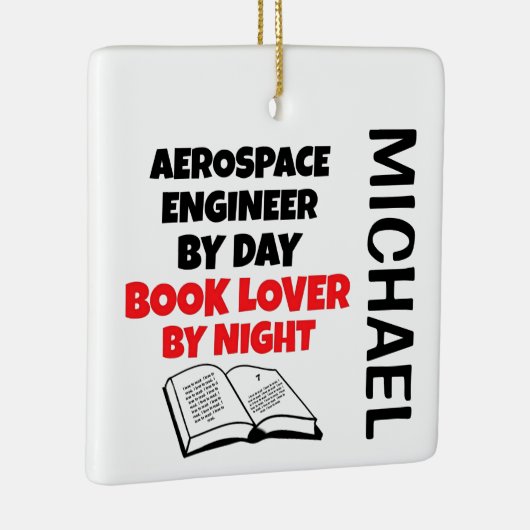 Aerospace Engineer houdt van het lezen van CUSTOM Keramisch Ornament (Rechts)