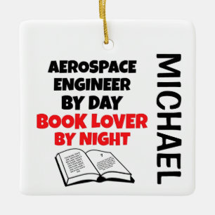 Aerospace Engineer houdt van het lezen van CUSTOM Keramisch Ornament