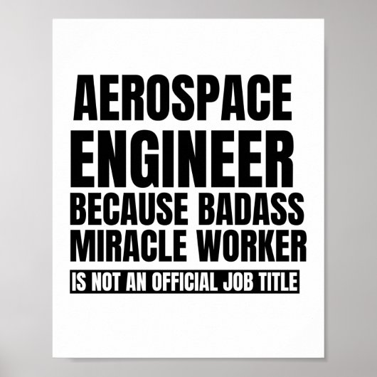 Aerospace engineer omdat badass mirakelwerker i poster (Voorkant)