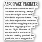 Aerospace Engineer Sticker (Voorkant)