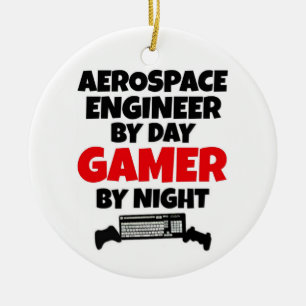 Aerospace Engineer tegen dag gamer bij nacht Keramisch Ornament