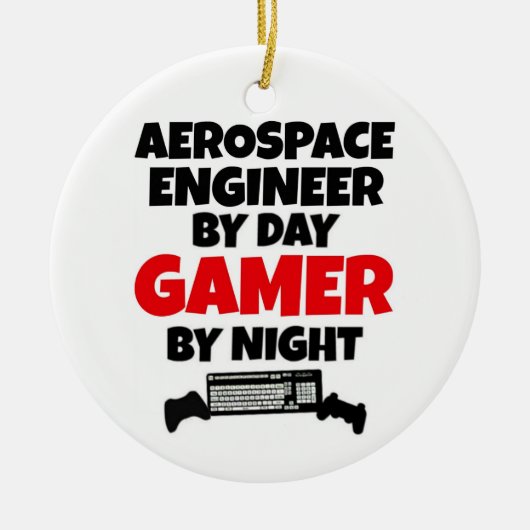Aerospace Engineer tegen dag gamer bij nacht Keramisch Ornament (Voorkant)
