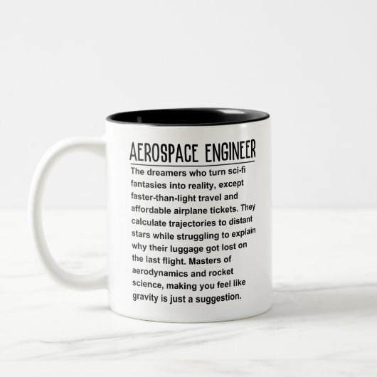 Aerospace Engineer Tweekleurige Koffiemok (Links)