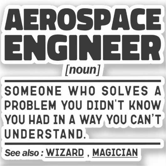 Aerospace Engineer zelfstandig naamwoord definitie Sticker (Voorkant)