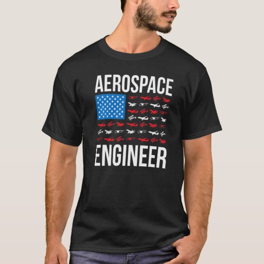 Aerospace Engineering US Flag Aerospace Engineer W T-shirt (Voorkant)