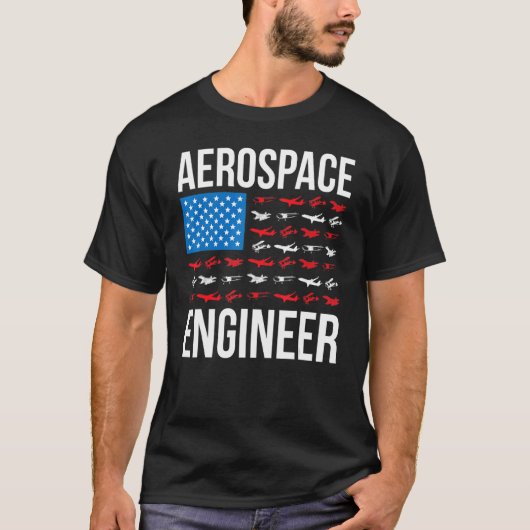 Aerospace Engineering US Vlag Aerospace Engineer W T-shirt (Voorkant)