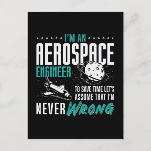 Aerospace Ik ben lucht- en ruimtevaartingenieur Feestdagenkaart