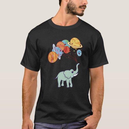 Aerospace Solar System Planets Space Elephant T-shirt (Voorkant)