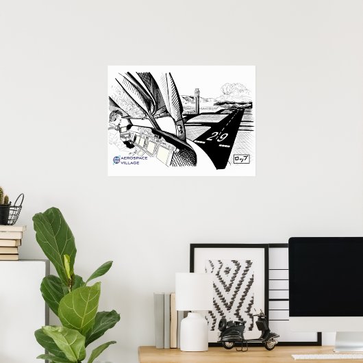 Aerospace Village 2021 Badge Art Poster (Thuiskantoor)